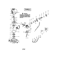 Shroud/Cylinder/Crankshaft Diagram and Parts List for GHT220LE Type 3 Weed Eater Hedge Trimmer